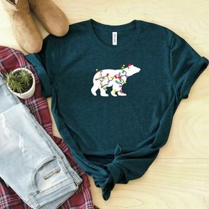 Christmas Polar Bear Lights Shirt, Christmas Shirt, Funny Christmas Shirt